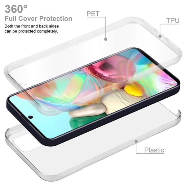Deksel til Samsung Galaxy A51 5G 360° helkroppsbeskyttelse Silikondeksel foran og bak, allroundbeskyttelse med skjermbeskyttelse