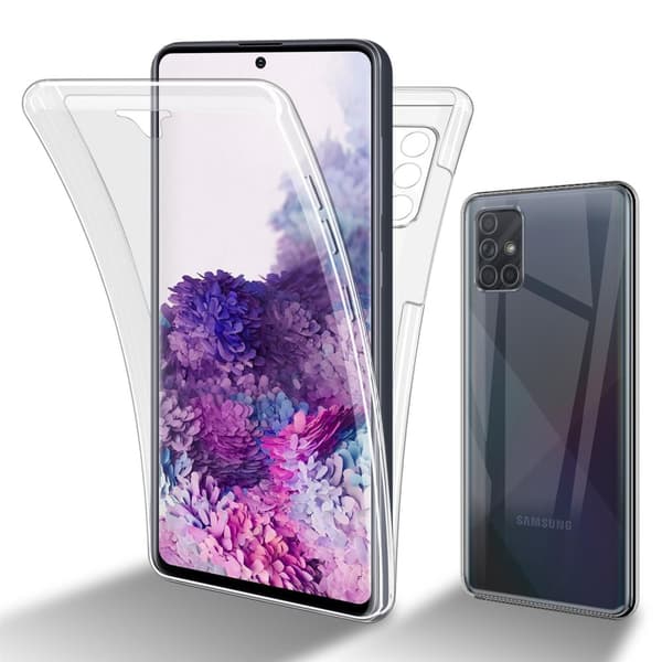 Samsung Galaxy A71 5G Fodral Skal 360° Helkroppsskydd Skal på fram och baksidan, skydd runt om med mobilskydd för displayen