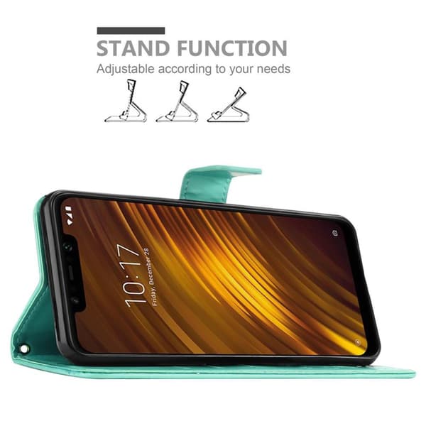 Xiaomi Pocophone F1 Suojakotelo Suojakuori Lompakkokotelo Matkapuhelinkotelo Kukat jossa on magneettisuljenta, jalusta-toiminto ja korttipaikat