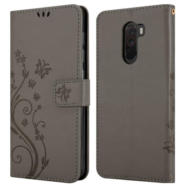 Xiaomi Pocophone F1 Suojakotelo Suojakuori Lompakkokotelo Matkapuhelinkotelo Kukat jossa on magneettisuljenta, jalusta-toiminto ja korttipaikat