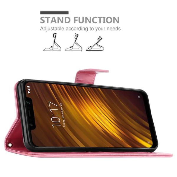 Xiaomi Pocophone F1 Suojakotelo Suojakuori Lompakkokotelo Matkapuhelinkotelo Kukat jossa on magneettisuljenta, jalusta-toiminto ja korttipaikat