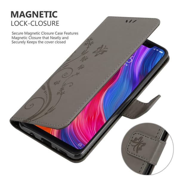 Xiaomi Mi 8 Suojakotelo Suojakuori Lompakkokotelo Matkapuhelinkotelo Kukat jossa on magneettisuljenta, jalusta-toiminto ja korttipaikat