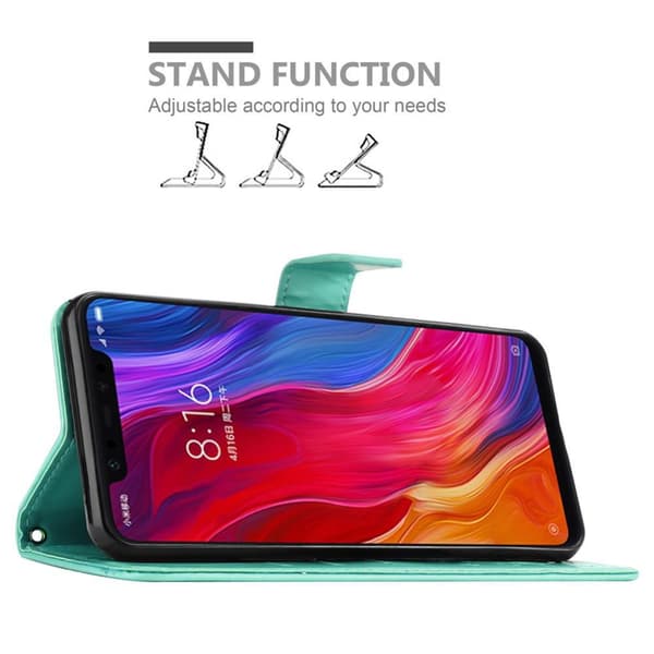 Xiaomi Mi 8 Suojakotelo Suojakuori Lompakkokotelo Matkapuhelinkotelo Kukat jossa on magneettisuljenta, jalusta-toiminto ja korttipaikat