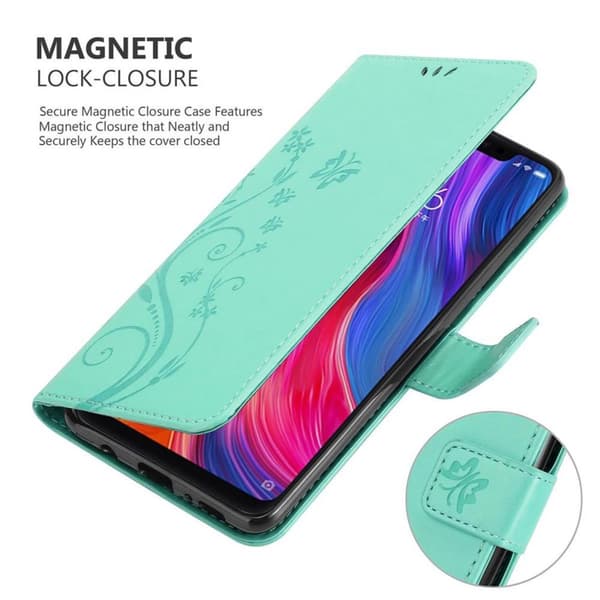 Xiaomi Mi 8 Suojakotelo Suojakuori Lompakkokotelo Matkapuhelinkotelo Kukat jossa on magneettisuljenta, jalusta-toiminto ja korttipaikat