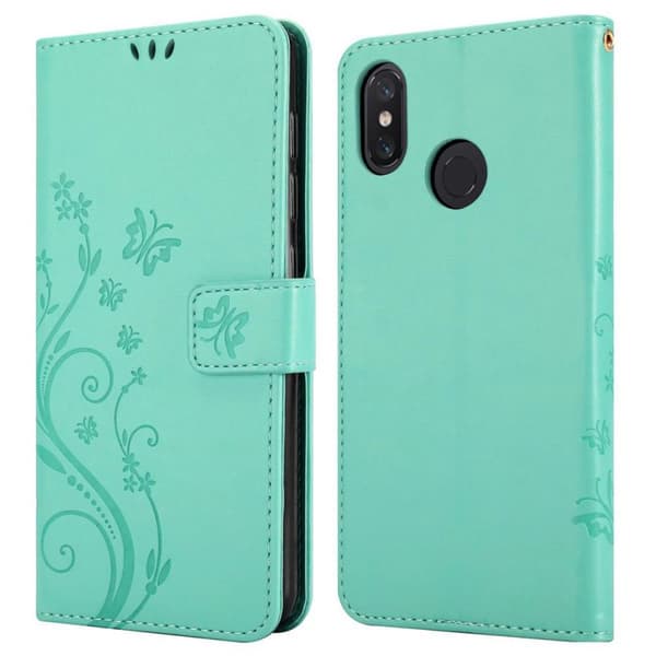 Xiaomi Mi 8 Suojakotelo Suojakuori Lompakkokotelo Matkapuhelinkotelo Kukat jossa on magneettisuljenta, jalusta-toiminto ja korttipaikat