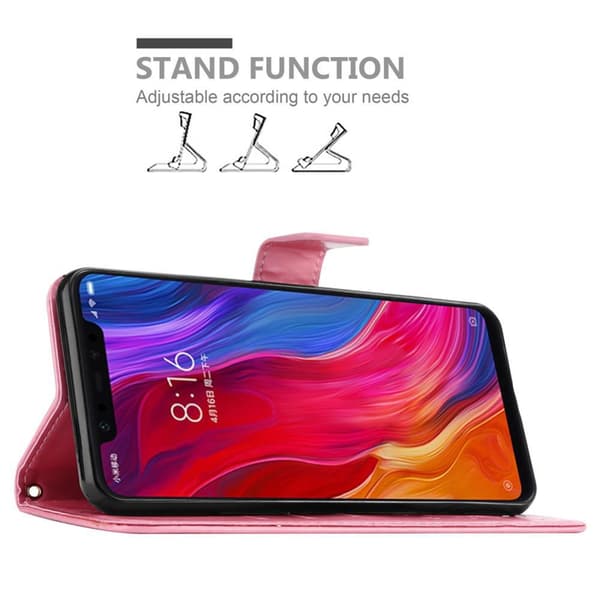 Xiaomi Mi 8 Suojakotelo Suojakuori Lompakkokotelo Matkapuhelinkotelo Kukat jossa on magneettisuljenta, jalusta-toiminto ja korttipaikat