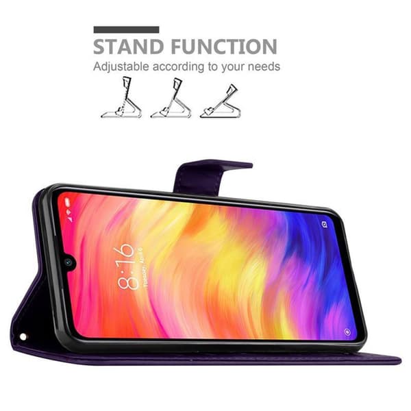 Xiaomi RedMi NOTE 7 Skal Fodral i blomdesign Mobilskydd Case Cover med magnetisk stängning, ståfunktion och kortplatser