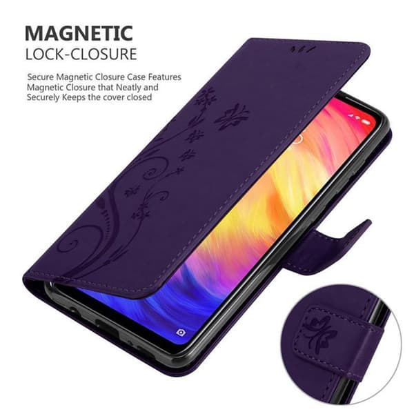 Xiaomi RedMi NOTE 7 Skal Fodral i blomdesign Mobilskydd Case Cover med magnetisk stängning, ståfunktion och kortplatser