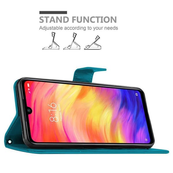 Xiaomi RedMi NOTE 7 Skal Fodral i blomdesign Mobilskydd Case Cover med magnetisk stängning, ståfunktion och kortplatser