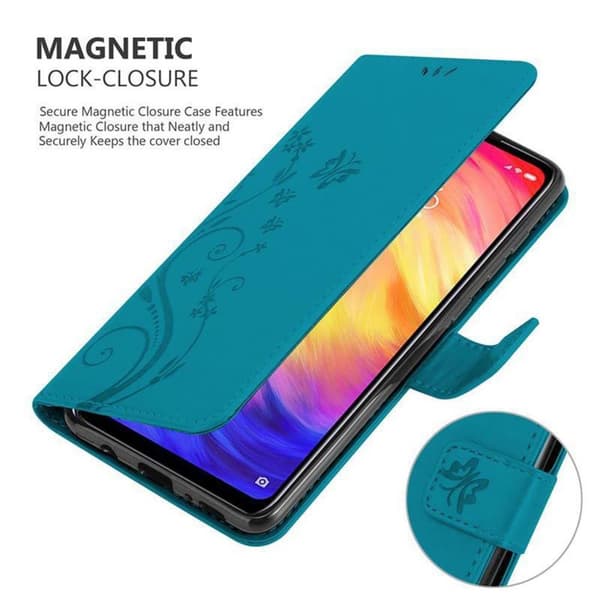 Xiaomi RedMi NOTE 7 Skal Fodral i blomdesign Mobilskydd Case Cover med magnetisk stängning, ståfunktion och kortplatser