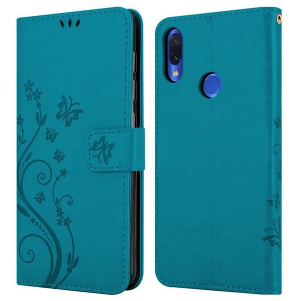 Xiaomi RedMi NOTE 7 Skal Fodral i blomdesign Mobilskydd Case Cover med magnetisk stängning, ståfunktion och kortplatser
