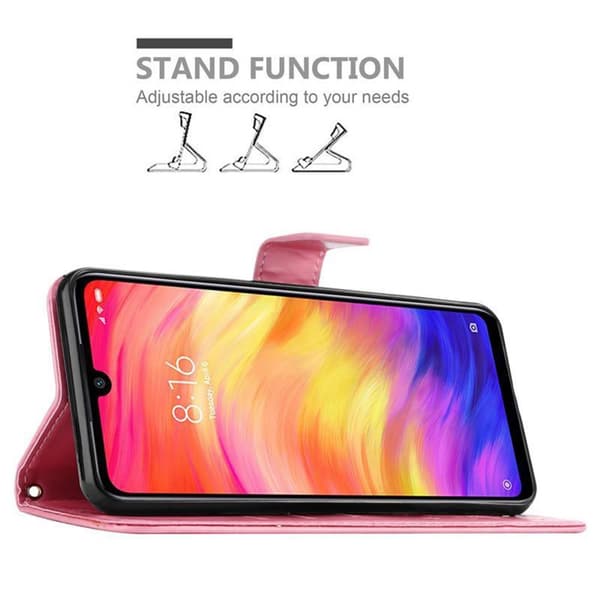 Xiaomi RedMi NOTE 7 Skal Fodral i blomdesign Mobilskydd Case Cover med magnetisk stängning, ståfunktion och kortplatser