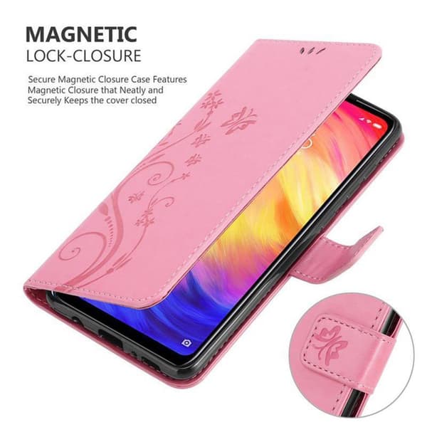 Xiaomi RedMi NOTE 7 Skal Fodral i blomdesign Mobilskydd Case Cover med magnetisk stängning, ståfunktion och kortplatser