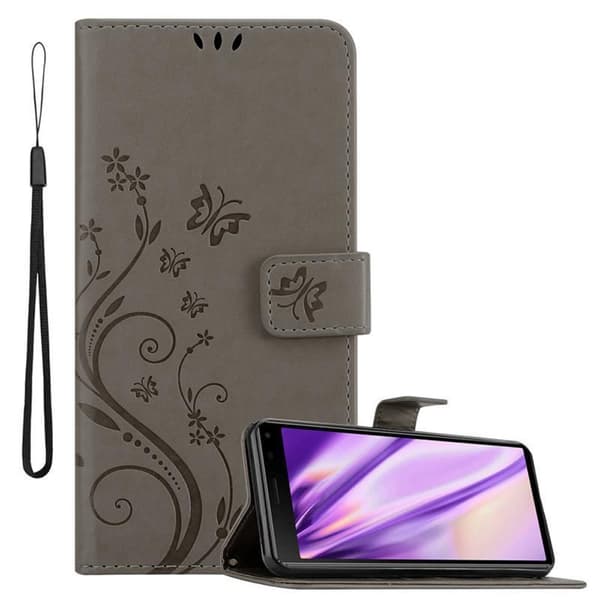 Sony Xperia 8 Pungetui Cover Blomster () BLOMSTER GRÅ
