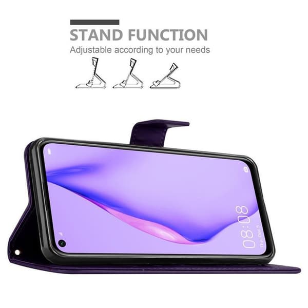 Huawei NOVA 6 SE / P40 LITE / NOVA 7i Suojakotelo Suojakuori Lompakkokotelo Matkapuhelinkotelo Kukat jossa on magneettisuljenta, jalusta-toiminto ja