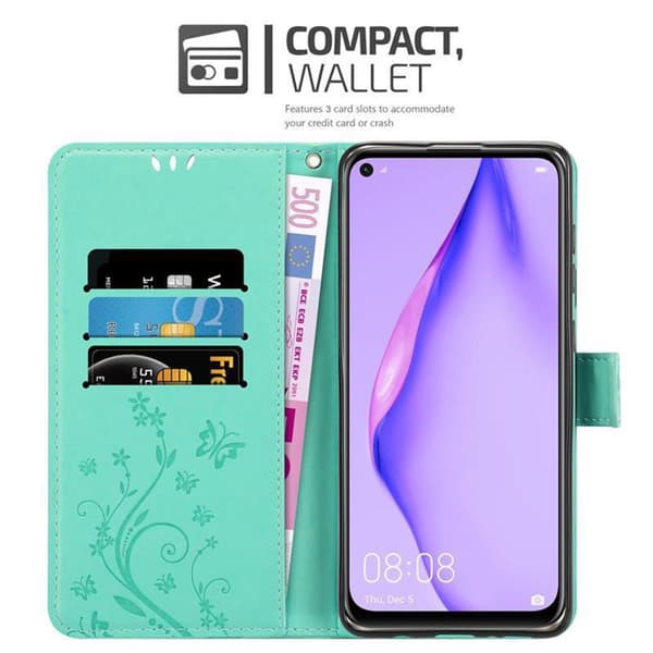 Huawei NOVA 6 SE / P40 LITE / NOVA 7i Suojakotelo Suojakuori Lompakkokotelo Matkapuhelinkotelo Kukat jossa on magneettisuljenta, jalusta-toiminto ja