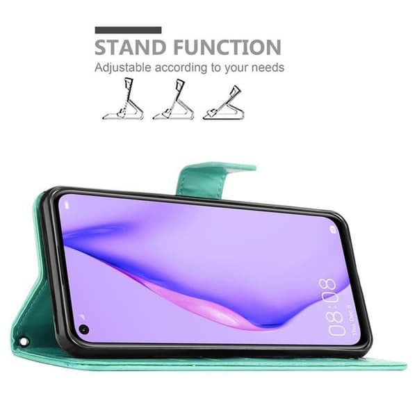 Huawei NOVA 6 SE / P40 LITE / NOVA 7i Suojakotelo Suojakuori Lompakkokotelo Matkapuhelinkotelo Kukat jossa on magneettisuljenta, jalusta-toiminto ja