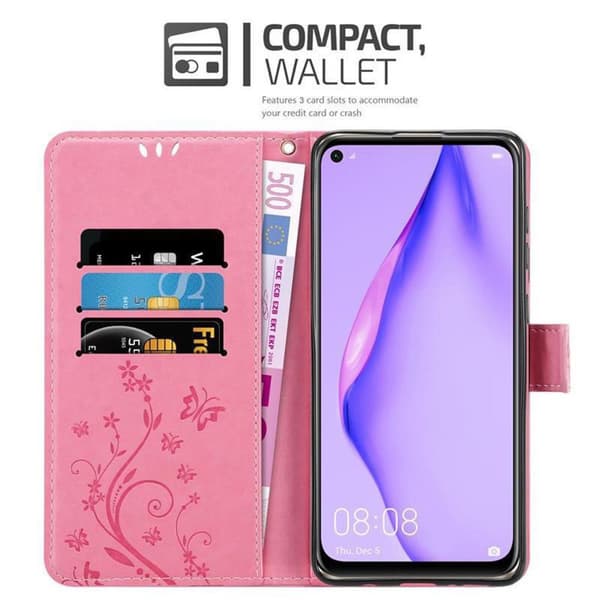 Huawei NOVA 6 SE / P40 LITE / NOVA 7i Skal Fodral i blomdesign Mobilskydd Case Cover med magnetisk stängning, ståfunktion och kortplatser