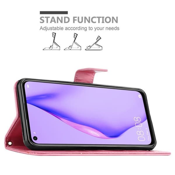 Huawei NOVA 6 SE / P40 LITE / NOVA 7i Skal Fodral i blomdesign Mobilskydd Case Cover med magnetisk stängning, ståfunktion och kortplatser