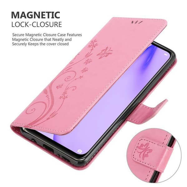 Huawei NOVA 6 SE / P40 LITE / NOVA 7i Skal Fodral i blomdesign Mobilskydd Case Cover med magnetisk stängning, ståfunktion och kortplatser