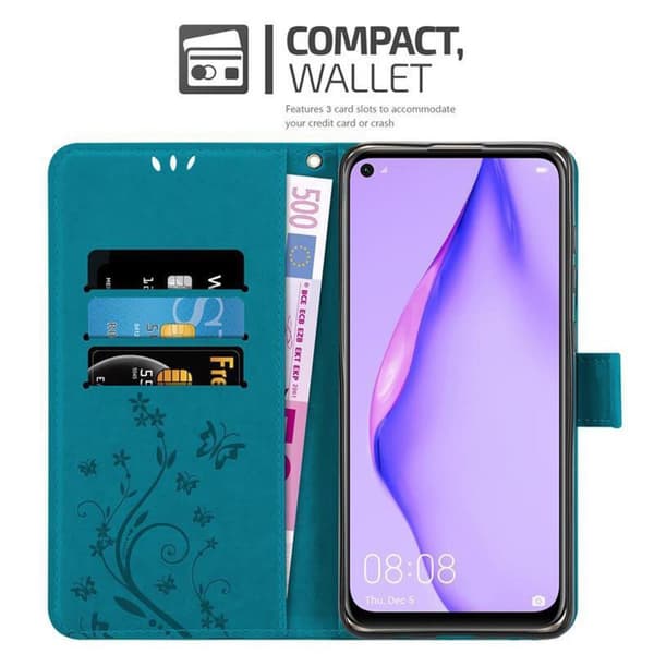 Huawei NOVA 6 SE / P40 LITE / NOVA 7i Suojakotelo Suojakuori Lompakkokotelo Matkapuhelinkotelo Kukat jossa on magneettisuljenta, jalusta-toiminto ja