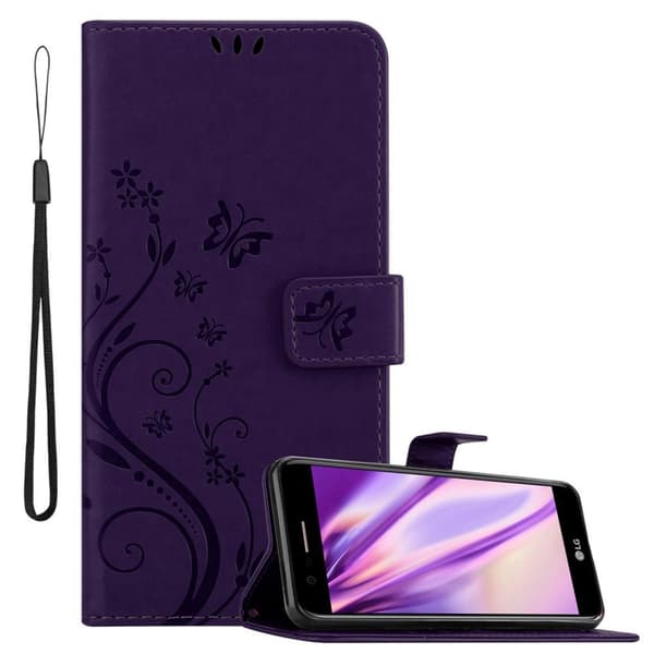 LG K10 2018 / K11 / K11 PLUS Pungetui Cover Blomster () BLOMSTER LILLA
