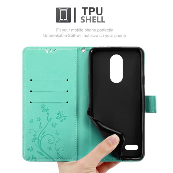 LG K10 2018 / K11 / K11 PLUS Pungetui Cover Blomster ()