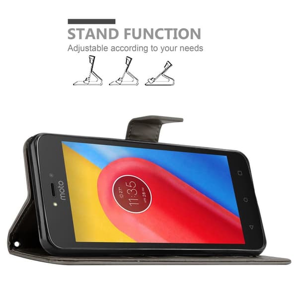 Deksel til Motorola MOTO C Lommebokdeksel i blomster design med magnetisk lukking, stativfunksjon og kortplasser