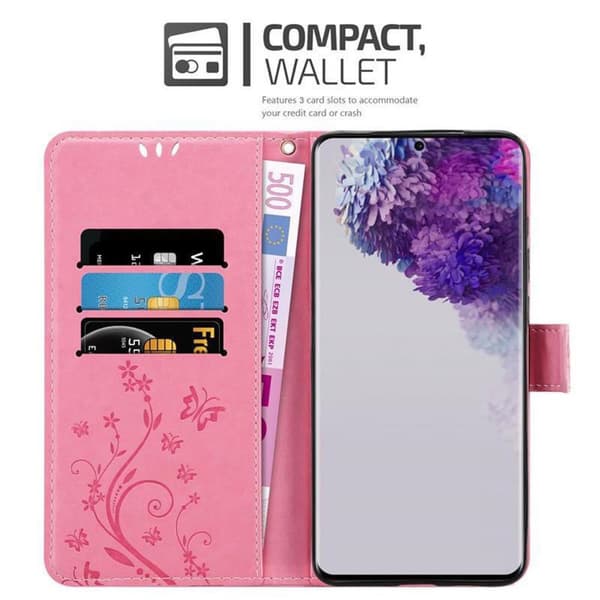 Deksel til Samsung Galaxy S20 ULTRA Lommebokdeksel i blomster design med magnetisk lukking, stativfunksjon og kortplasser