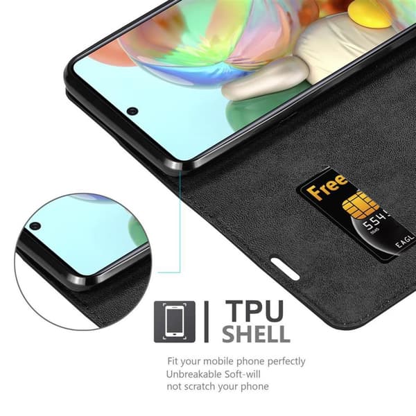 Lommebokdeksel til Samsung Galaxy A71 5G Deksel med magnetisk lukking, stativfunksjon og kortlomme