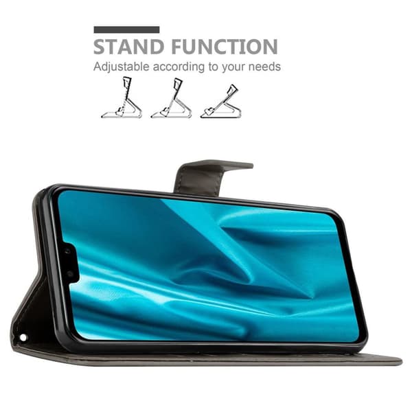 Huawei Y9 2019 Skal Fodral i blomdesign Mobilskydd Case Cover med magnetisk stängning, ståfunktion och kortplatser