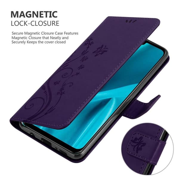 Huawei Y9 2019 Skal Fodral i blomdesign Mobilskydd Case Cover med magnetisk stängning, ståfunktion och kortplatser