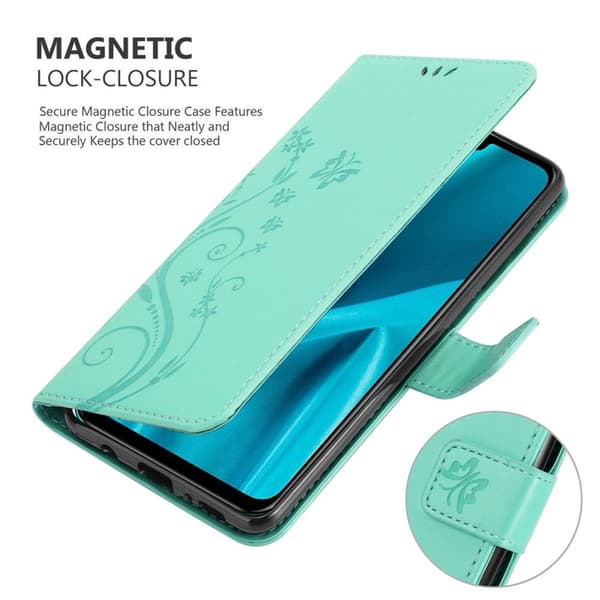 Huawei Y9 2019 Skal Fodral i blomdesign Mobilskydd Case Cover med magnetisk stängning, ståfunktion och kortplatser