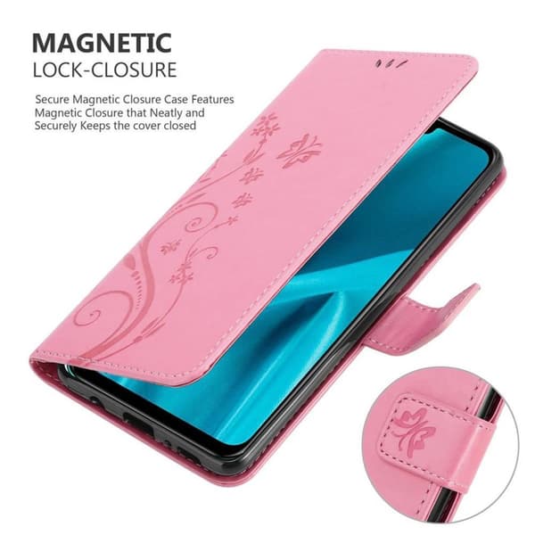 Huawei Y9 2019 Skal Fodral i blomdesign Mobilskydd Case Cover med magnetisk stängning, ståfunktion och kortplatser