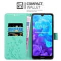 Miniatyrbilde 6 av 11: Deksel til Huawei Y6 PRO 2019 Lommebokdeksel i blomster design med magnetisk lukking, stativfunksjon og kortplasser