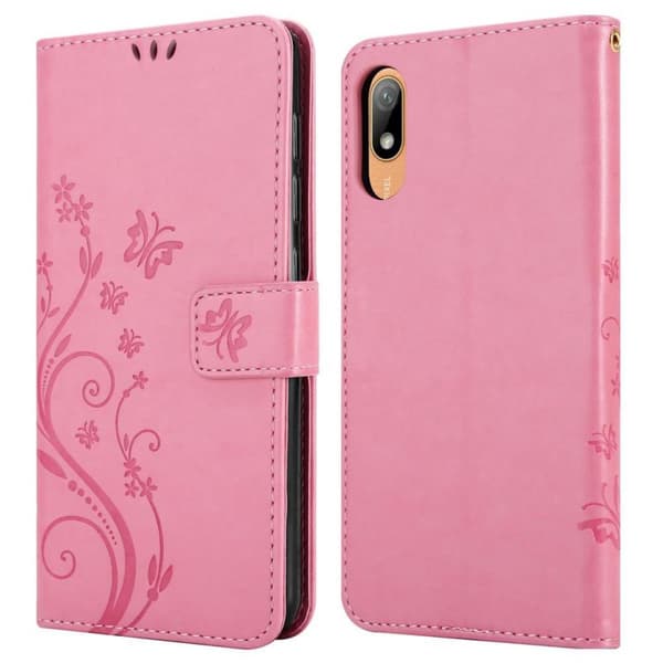 Huawei Y6 PRO 2019 Skal Fodral i blomdesign Mobilskydd Case Cover med magnetisk stängning, ståfunktion och kortplatser