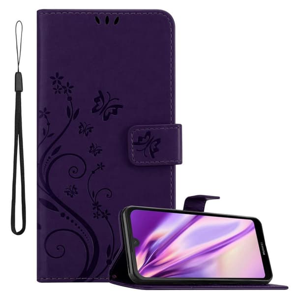 Deksel til Huawei Y6 PRO 2019 Lommebokdeksel i blomster design med magnetisk lukking, stativfunksjon og kortplasser