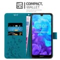 Miniatyrbilde 5 av 11: Deksel til Huawei Y6 PRO 2019 Lommebokdeksel i blomster design med magnetisk lukking, stativfunksjon og kortplasser