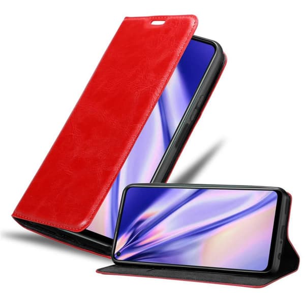 Huawei NOVA 7 SE Suojakotelo Suojakuori Lompakkokotelo Matkapuhelinkotelo jossa magneettisuljenta, jalusta-toiminto ja korttitasku OMENAN PUNAINEN