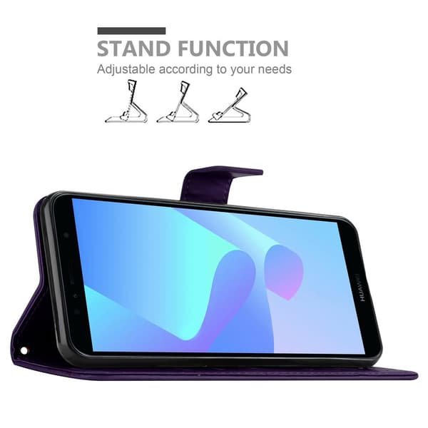 Honor 7A / Huawei Y6 PRIME 2018 Skal Fodral i blomdesign Mobilskydd Case Cover med magnetisk stängning, ståfunktion och kortplatser
