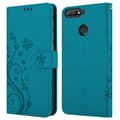 Miniatyrbilde 7 av 8: Deksel til Honor 7A / Huawei Y6 PRIME 2018 Lommebokdeksel i blomster design med magnetisk lukking, stativfunksjon og kortplasser