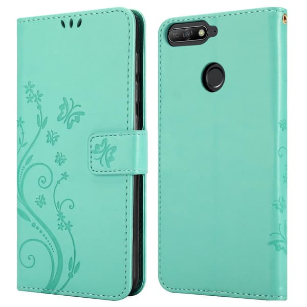 Honor 7A / Huawei Y6 PRIME 2018 Suojakotelo Suojakuori Lompakkokotelo Matkapuhelinkotelo Kukat jossa on magneettisuljenta, jalusta-toiminto ja
