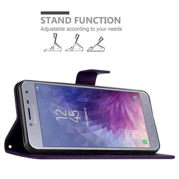 Samsung Galaxy J4 2018 Skal Fodral i blomdesign Mobilskydd Case Cover med magnetisk stängning, ståfunktion och kortplatser