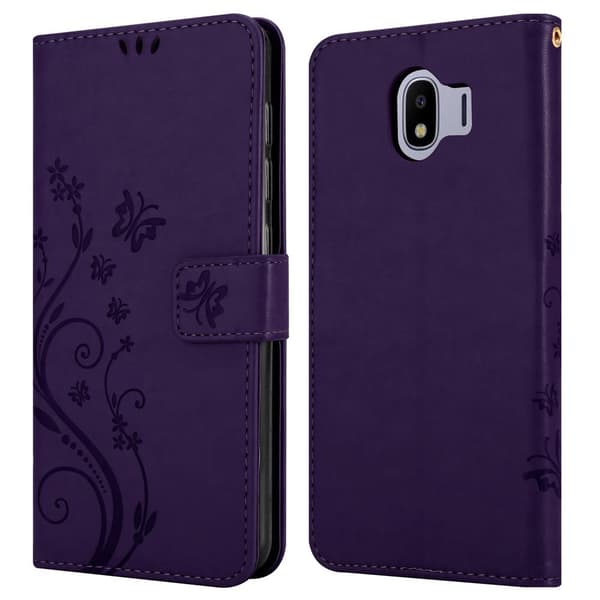 Samsung Galaxy J4 2018 Skal Fodral i blomdesign Mobilskydd Case Cover med magnetisk stängning, ståfunktion och kortplatser