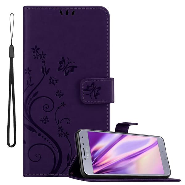 Samsung Galaxy J4 2018 Skal Fodral i blomdesign Mobilskydd Case Cover med magnetisk stängning, ståfunktion och kortplatser