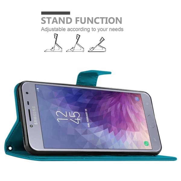 Samsung Galaxy J4 2018 Skal Fodral i blomdesign Mobilskydd Case Cover med magnetisk stängning, ståfunktion och kortplatser