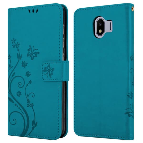 Samsung Galaxy J4 2018 Skal Fodral i blomdesign Mobilskydd Case Cover med magnetisk stängning, ståfunktion och kortplatser