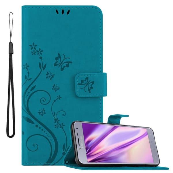 Samsung Galaxy J4 2018 Skal Fodral i blomdesign Mobilskydd Case Cover med magnetisk stängning, ståfunktion och kortplatser