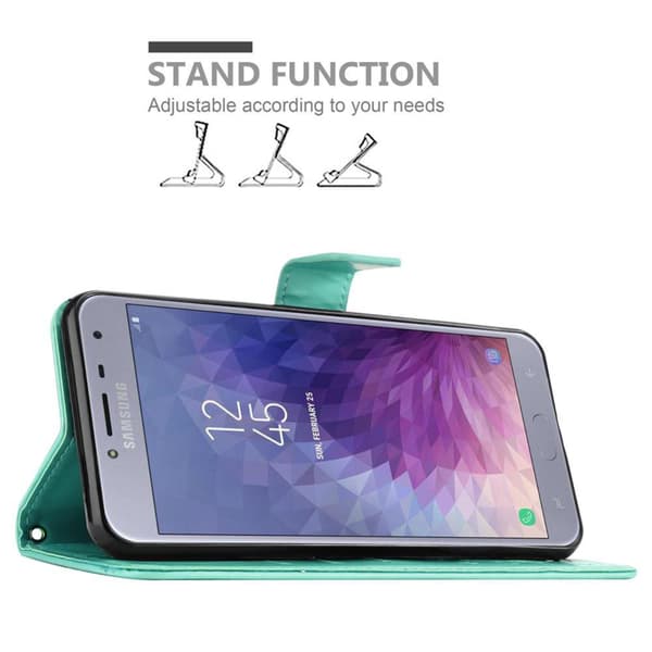 Samsung Galaxy J4 2018 Skal Fodral i blomdesign Mobilskydd Case Cover med magnetisk stängning, ståfunktion och kortplatser