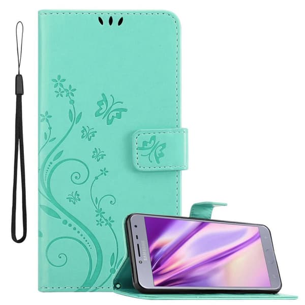 Samsung Galaxy J4 2018 Skal Fodral i blomdesign Mobilskydd Case Cover med magnetisk stängning, ståfunktion och kortplatser